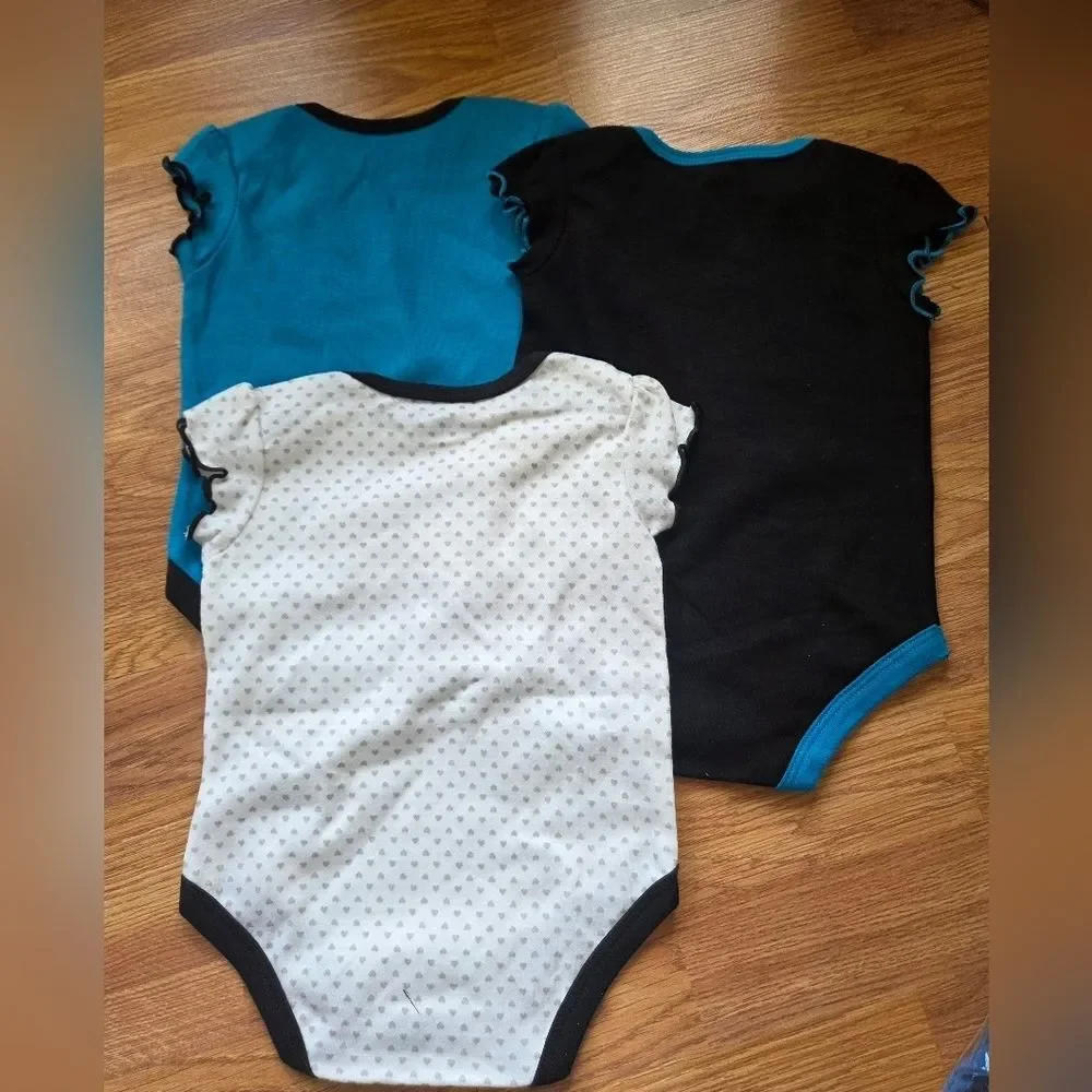 NFL Carolina Panthers Baby Girl Set 3pc Bodysuit 3-6M NEW